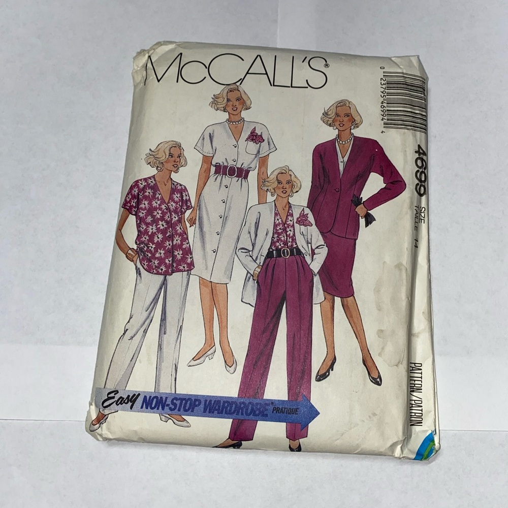 * McCall's #4699 Women's Sewing Pattern whole outfit uncut size 8-22 vintage
